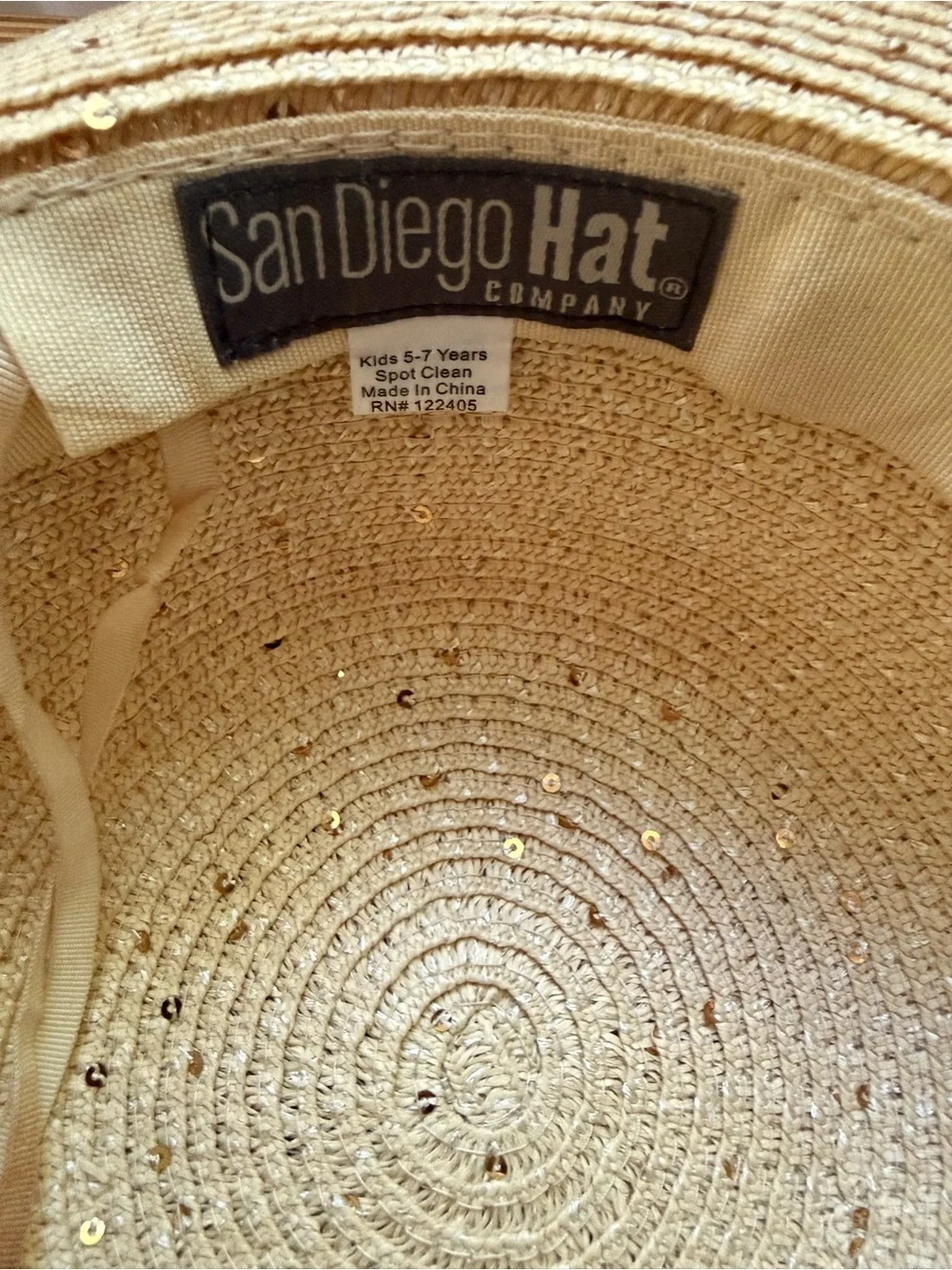 San Diego Hat Company Girls Straw Sun Hat Pink Tulle Gold Stars Ages 5–7
